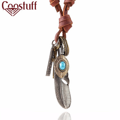 necklaces & pendants Men Necklace Jewelry Wholesale Jewelry Necklaces Men Feather Pendant