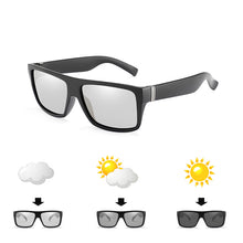 Load image into Gallery viewer, Men Outdoor Driving Photochromic sunglasses Photochromic Men Polarized Chameleon Discoloration Sun glasses square sunglasses