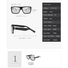 Load image into Gallery viewer, Men Outdoor Driving Photochromic sunglasses Photochromic Men Polarized Chameleon Discoloration Sun glasses square sunglasses