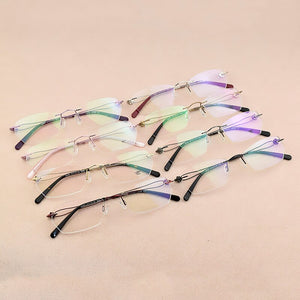 Ultra-light brand rimless glasses frame women prescription myopia optical glasses frame women's eye glasses frames for women