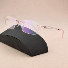Load image into Gallery viewer, Ultra-light brand rimless glasses frame women prescription myopia optical glasses frame women&#39;s eye glasses frames for women