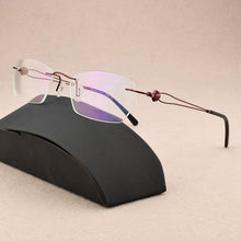 Load image into Gallery viewer, Ultra-light brand rimless glasses frame women prescription myopia optical glasses frame women&#39;s eye glasses frames for women