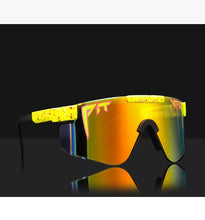 Load image into Gallery viewer, WOMEN FOR men sport goggle 2023  BRAND Mirrored Green lens pit viper Sunglasses tr90 frame uv400 protection with case
