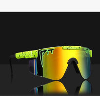 Load image into Gallery viewer, WOMEN FOR men sport goggle 2023  BRAND Mirrored Green lens pit viper Sunglasses tr90 frame uv400 protection with case