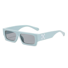 Load image into Gallery viewer, arrival 2022 futuristic off white sunglasses women men uv400 brand designer blue yellow leopard retro oculos de sol feminino