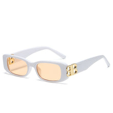 Load image into Gallery viewer, 2022 futuristic rectangle bb logo sunglasses women men uv400 brand designer black pink leopard small oculos de sol