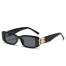 Load image into Gallery viewer, 2022 futuristic rectangle bb logo sunglasses women men uv400 brand designer black pink leopard small oculos de sol
