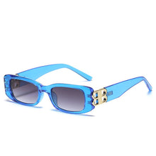 Load image into Gallery viewer, 2022 futuristic rectangle bb logo sunglasses women men uv400 brand designer black pink leopard small oculos de sol