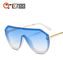 Carica l'immagine nel visualizzatore di Gallery, nuovo arrivo 2022 occhiali da sole futuristici da donna grandi occhiali da sole ovali moda ff logo occhiali da sole oversize festival oculos de sol feminino
