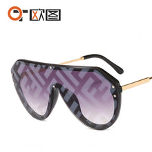 Carica l'immagine nel visualizzatore di Gallery, nuovo arrivo 2022 occhiali da sole futuristici da donna grandi occhiali da sole ovali moda ff logo occhiali da sole oversize festival oculos de sol feminino