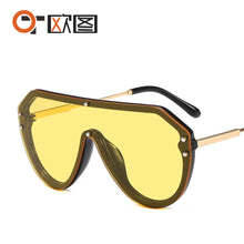 Carica l'immagine nel visualizzatore di Gallery, nuovo arrivo 2022 occhiali da sole futuristici da donna grandi occhiali da sole ovali moda ff logo occhiali da sole oversize festival oculos de sol feminino