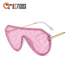 Carica l'immagine nel visualizzatore di Gallery, nuovo arrivo 2022 occhiali da sole futuristici da donna grandi occhiali da sole ovali moda ff logo occhiali da sole oversize festival oculos de sol feminino