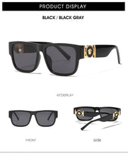Load image into Gallery viewer, rectangle futuristic ve head portrait logo sunglasses women men 2023 brand designer black white leopard sun glasses