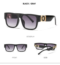 Load image into Gallery viewer, rectangle futuristic ve head portrait logo sunglasses women men 2023 brand designer black white leopard sun glasses
