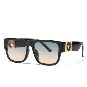 rectangle futuristic ve head portrait logo sunglasses women men 2023 brand designer black white leopard sun glasses