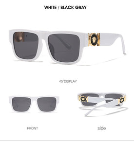 rectangle futuristic ve head portrait logo sunglasses women men 2023 brand designer black white leopard sun glasses