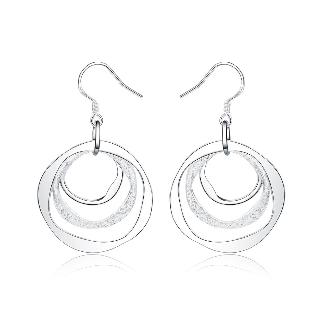 new factory wholesale LE008 fashion silver plated earrings high quality elegant cute women classic jewelry LAYD lovly gift