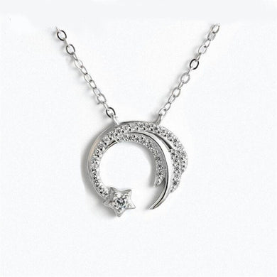 new original Silver Color  slip falling meteor micro-inlaid necklace Meteor Garden fashion trend jewelry