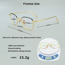 Load image into Gallery viewer, pure titanium glasses frame men myopia computer glasses women 2023 Brand retro prescription eyeglasses oculos de grau nerd
