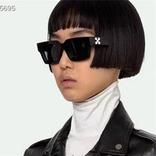 Load image into Gallery viewer, off white logo sunglasses women men 2022 trending products rectangle high quality driving glass vintage oculos de sol masculino