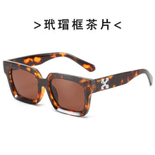 Load image into Gallery viewer, off white logo sunglasses women men 2022 trending products rectangle high quality driving glass vintage oculos de sol masculino