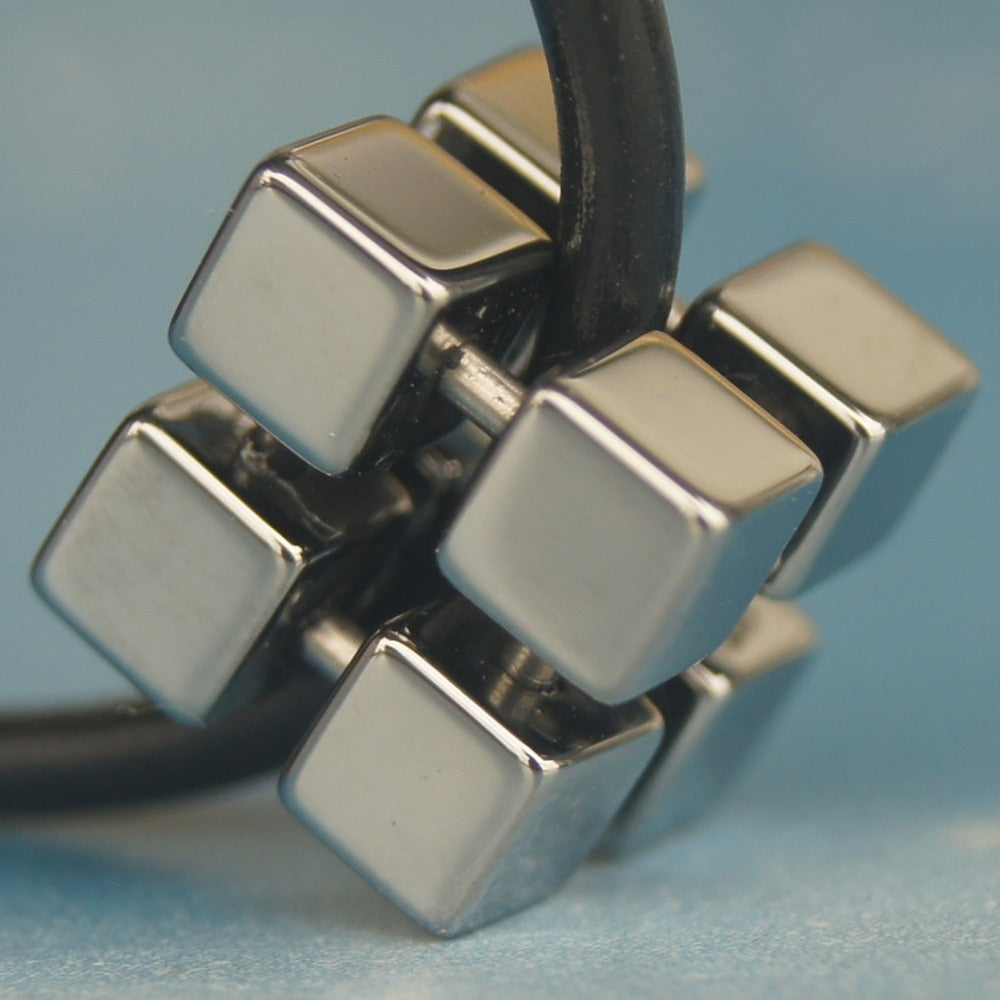 original tungsten silver grey color sporty magic geometrical cube hi-tech scratch proof tungsten pendant necklace
