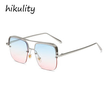 Load image into Gallery viewer, oversized alloy square clear lens men&#39;s glasses eyewear 2023 brand half frame women eyeglasses gold transparent shades