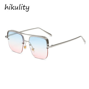 oversized alloy square clear lens men's glasses eyewear 2023 brand half frame women eyeglasses gold transparent shades