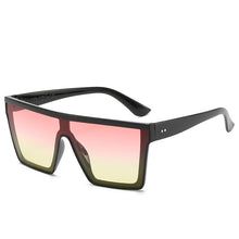 Carica l&#39;immagine nel visualizzatore di Gallery, Occhiali da sole quadrati oversize da donna flat top da uomo 2023 tonalità da donna retrò Designer di marca Occhiali oculos UV400 