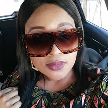 Load image into Gallery viewer, oversized sunglasses women big frame  Brand pilot Flat Top sunglasses for woman square black female glasses Shades