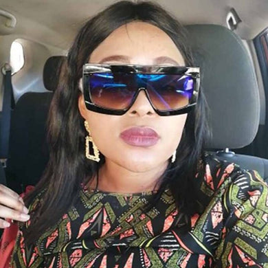 oversized sunglasses women big frame  Brand pilot Flat Top sunglasses for woman square black female glasses Shades