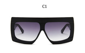 oversized sunglasses women big frame  Brand pilot Flat Top sunglasses for woman square black female glasses Shades