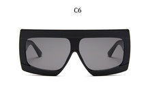 Load image into Gallery viewer, oversized sunglasses women big frame  Brand pilot Flat Top sunglasses for woman square black female glasses Shades