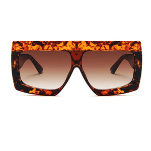 oversized sunglasses women big frame  Brand pilot Flat Top sunglasses for woman square black female glasses Shades