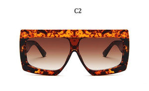 oversized sunglasses women big frame  Brand pilot Flat Top sunglasses for woman square black female glasses Shades