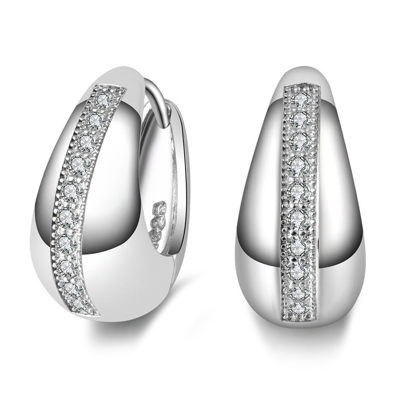 pendientes mujer moda 925 sterling silver jewelry U cz studs earrings women brincos para as mulheres boucle d'oreille oorbellen
