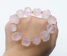 Load image into Gallery viewer, pink sunstone/lemon quartz/pink/white/prehnite faceted 13*18mm baroque bracelet 7.5inch wholesale beads nature gemstone