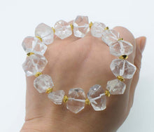 Load image into Gallery viewer, pink sunstone/lemon quartz/pink/white/prehnite faceted 13*18mm baroque bracelet 7.5inch wholesale beads nature gemstone