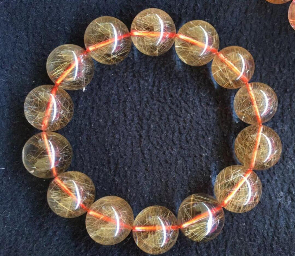 promotion sale Wholesale prices 100% Natural 8-16mm Copper hair crystal Crystal Beads Bracelet