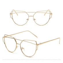 Load image into Gallery viewer, quality vintage Cat Eye glasses clear lens men women gold metal frame eyeglasses oversized black 2023