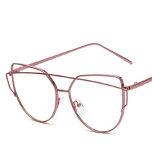 Load image into Gallery viewer, quality vintage Cat Eye glasses clear lens men women gold metal frame eyeglasses oversized black 2023