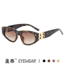 Load image into Gallery viewer, rectangle sunglasses women men BB high quality brand designer green tea leopard small sun glasses oculos de sol