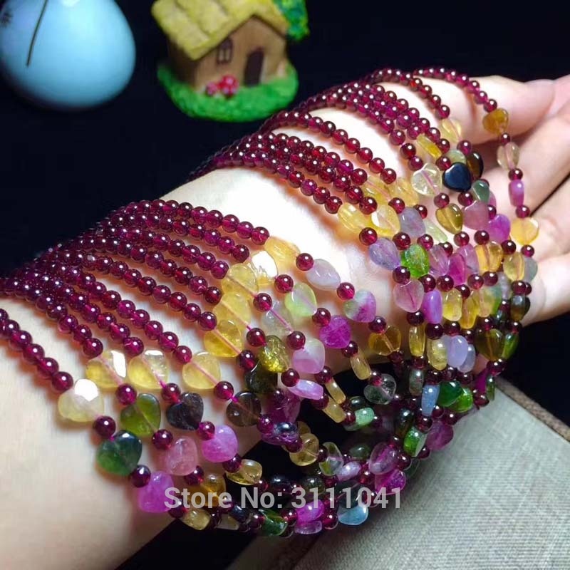 Fashion Office Lady Simple Style Natural Ruby Heart Pendants Necklace 18K Rose Gold Diamond Fine Jewelry For Women