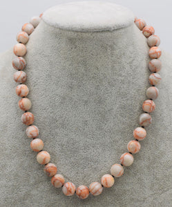 red line stone round 10mm necklace 17inch wholesale beads nature woman 2017