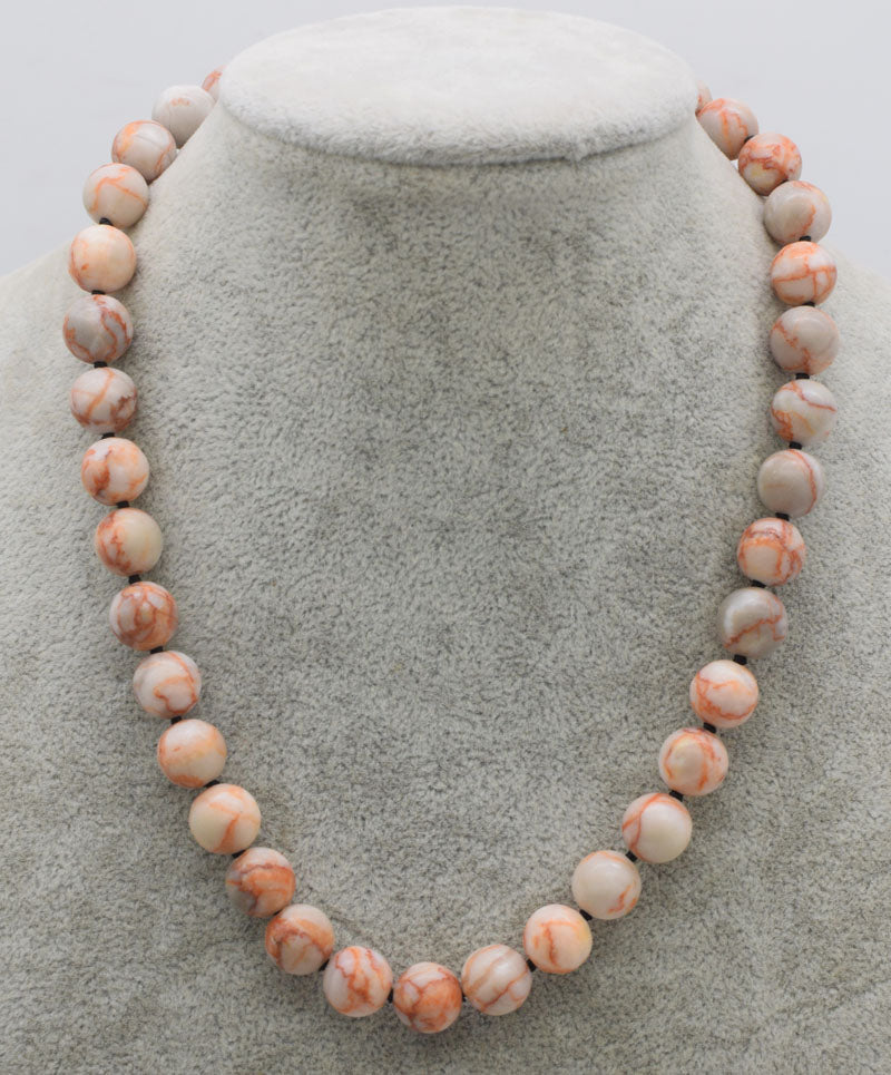 red line stone round 10mm necklace 17inch wholesale beads nature woman 2017