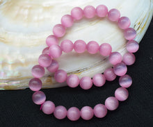 Load image into Gallery viewer, red/pink/green /blue cateye agate round 10mm bracelet 7.5inch wholesale beads nature FPPJ