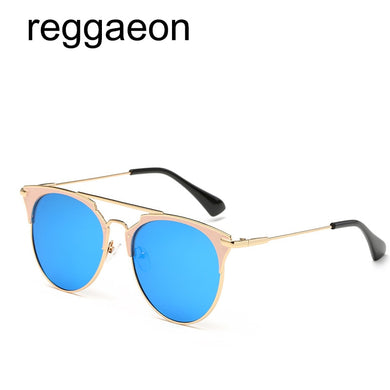 reggaeon  2023 black ladies or men's cat mirror sunglasses d Sexy mirror retro sun glasses uv400 blue
