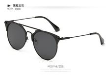 Carica l&#39;immagine nel visualizzatore di Gallery, reggaeon  2023 black ladies or men&#39;s cat mirror sunglasses d Sexy mirror retro sun glasses uv400 blue
