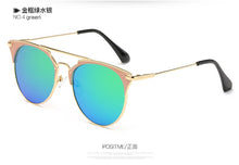Carica l&#39;immagine nel visualizzatore di Gallery, reggaeon  2023 black ladies or men&#39;s cat mirror sunglasses d Sexy mirror retro sun glasses uv400 blue