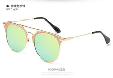 Carica l&#39;immagine nel visualizzatore di Gallery, reggaeon  2023 black ladies or men&#39;s cat mirror sunglasses d Sexy mirror retro sun glasses uv400 blue